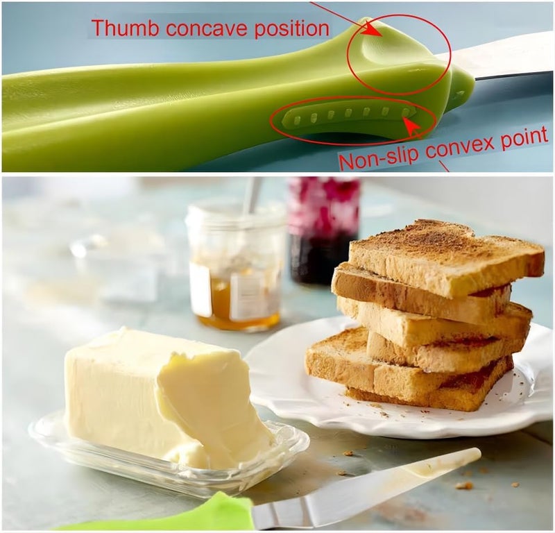 MDLJG Cake Cream Spatulas, 3 Pieces of Cake Angled Spatula with Stainless Steel, Professional Cake Decorating, Pastry & Baking, Icing Frosting Cream Chocolate Cake Spatula (3 Pcs Green) - Image 2
