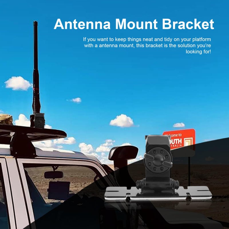 EBTOOLS Antenna Mount Bracket, Stainless Steel Universal Car Antenna Mount Clip, 2 Axle Adjustment, Used for Large VHF/UHF and Medium HF Antenna - Image 2