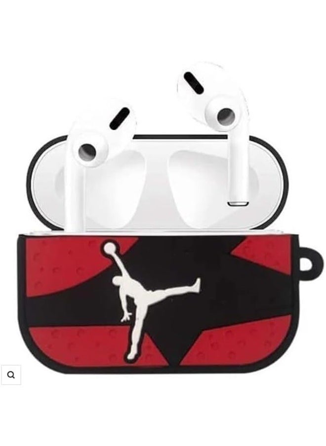 yongsheng Shoes Shaped Cartoon Case Cover For Apple AirPods Pro Red/Black，Cute Case for AirPods Pro Shockproof Protective Cover with Keychain Accessories  - Image 3