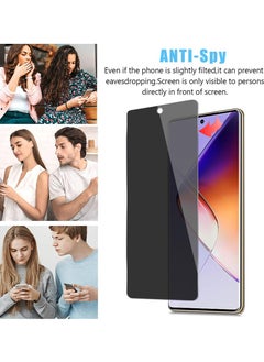 SNBFA 3 PCS Infinix Note 40X 5G Privacy Screen Protector，28°Privacy Protector Support Fingerprint Unlock ,9H Tempered Glass Film Easy Installation Anti-Scratch Film  - Image 4