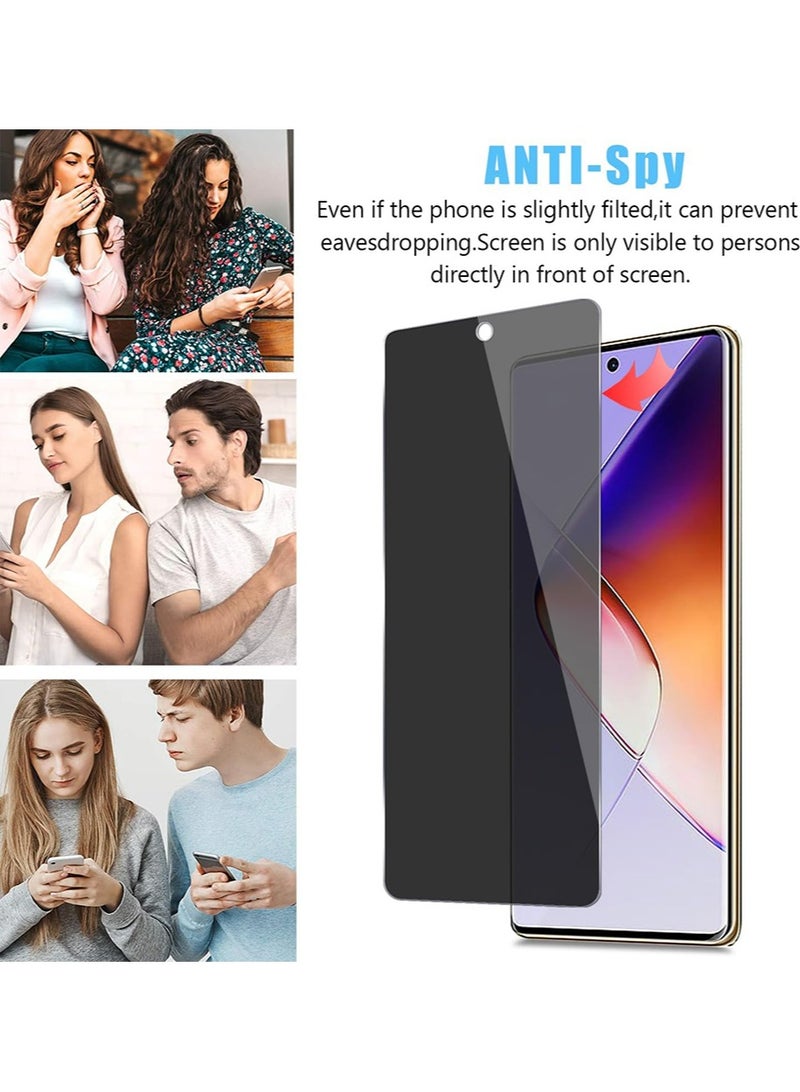 SNBFA 3 PCS Infinix Note 40X 5G Privacy Screen Protector，28°Privacy Protector Support Fingerprint Unlock ,9H Tempered Glass Film Easy Installation Anti-Scratch Film - Image 4