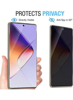 SNBFA 3 PCS Infinix Note 40X 5G Privacy Screen Protector，28°Privacy Protector Support Fingerprint Unlock ,9H Tempered Glass Film Easy Installation Anti-Scratch Film  - Image 2