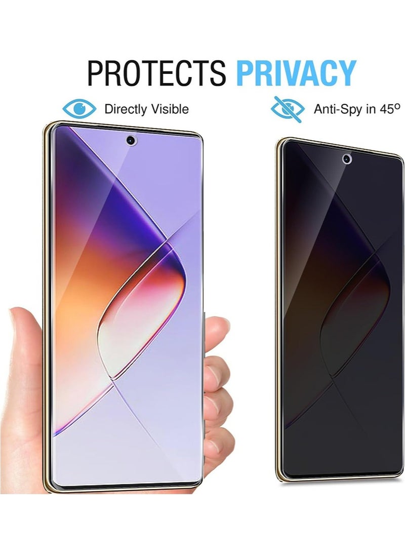 SNBFA 3 PCS Infinix Note 40X 5G Privacy Screen Protector，28°Privacy Protector Support Fingerprint Unlock ,9H Tempered Glass Film Easy Installation Anti-Scratch Film - Image 2