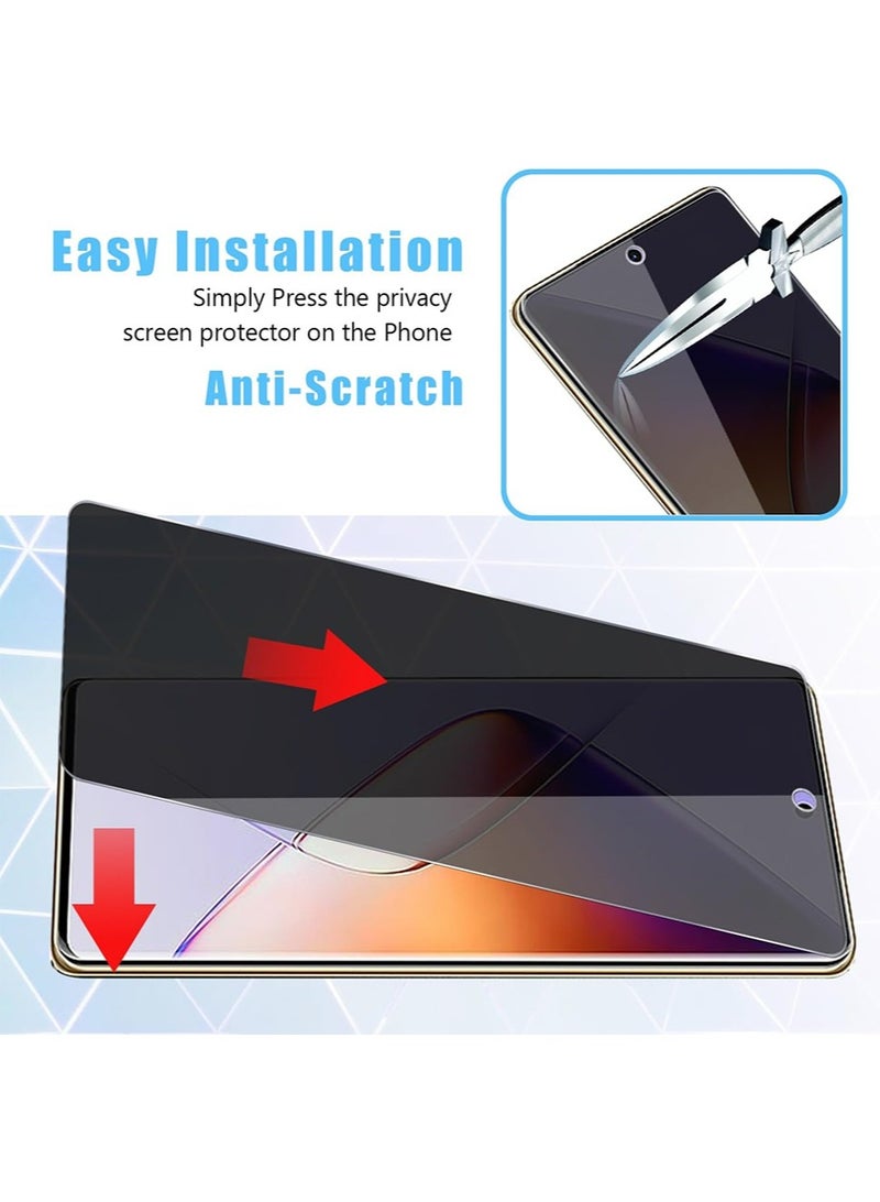SNBFA 3 PCS Infinix Note 40X 5G Privacy Screen Protector，28°Privacy Protector Support Fingerprint Unlock ,9H Tempered Glass Film Easy Installation Anti-Scratch Film - Image 5