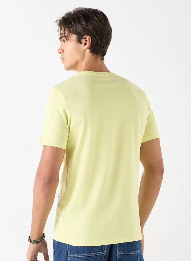 SP Characters Izuku Midoriya Print Crew Neck T-shirt with Short Sleeves