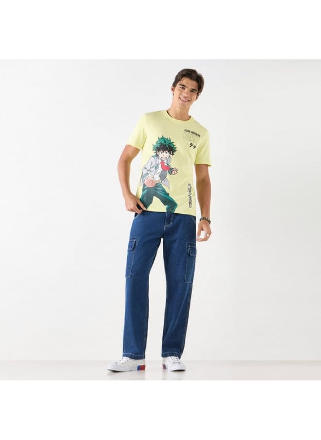 SP Characters Izuku Midoriya Print Crew Neck T-shirt with Short Sleeves  - Image 1