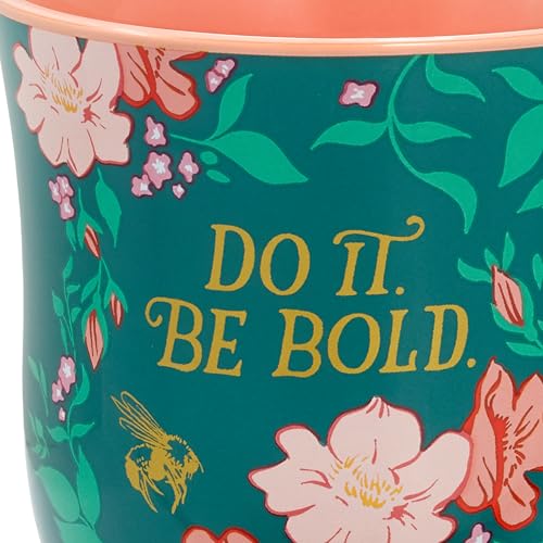 Hallmark Bridgerton Floral Tea Cup, 15 oz. (Do It, Be Bold, Teal Green with Coral Flowers) Birthday or Christmas Gift for Mom, Sister, Friend - Image 4