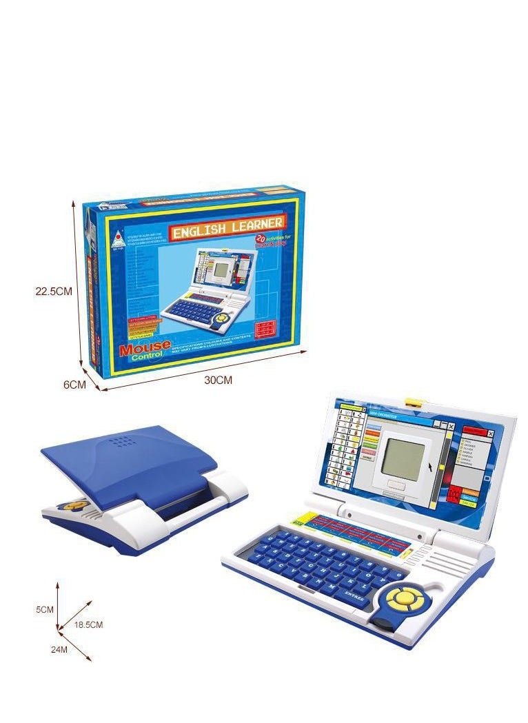 Sky Tech English Learning Laptop for Kids｜Bilingual Eye-Protection Screen, Parent-Child Interactive (30x6x22.5cm Blue)  - Image 2