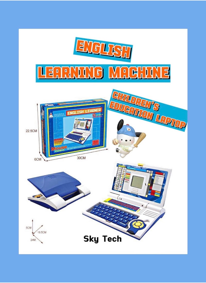 Sky Tech English Learning Laptop for Kids｜Bilingual Eye-Protection Screen, Parent-Child Interactive (30x6x22.5cm Blue)  - Image 1