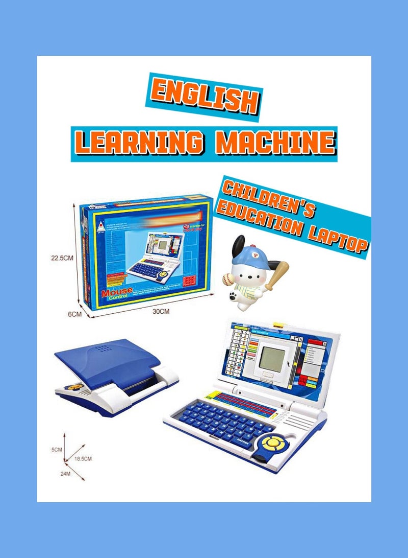 Sky Tech English Learning Laptop for Kids｜Bilingual Eye-Protection Screen, Parent-Child Interactive (30x6x22.5cm Blue) - Image 1