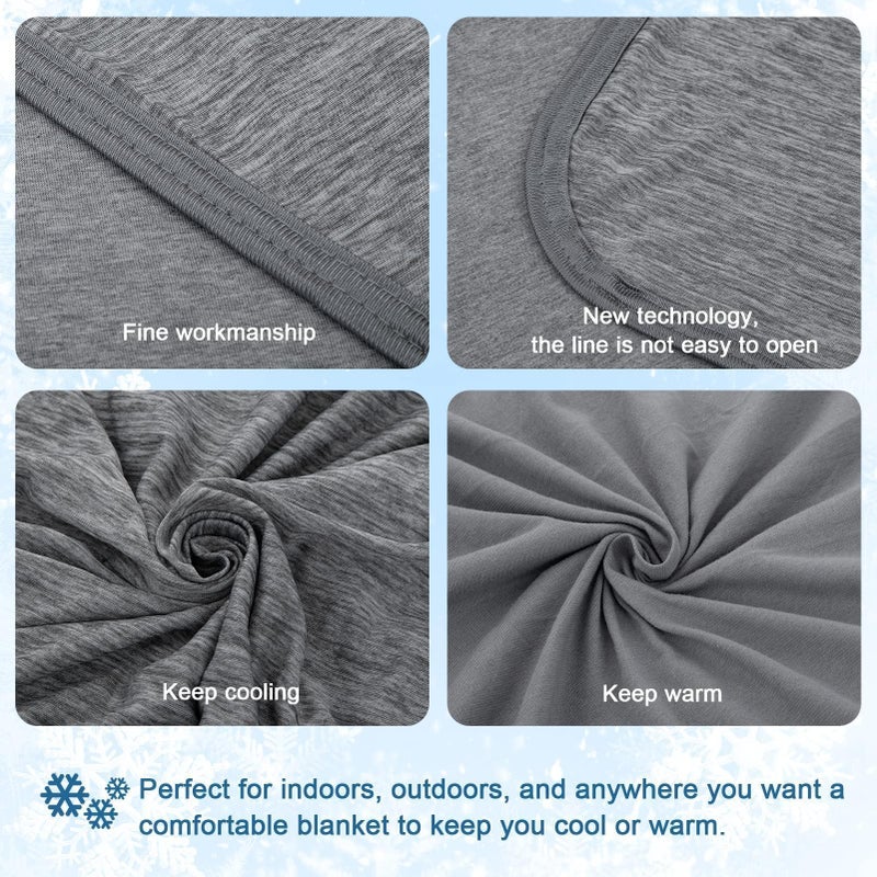 CHOSHOME Cooling Blanket for Hot Sleepers Lightweight Summer Cold Thin Blankets for Sleeping, Hot Flashes Night Sweats, Soft Blanket for Bed, Throw Size, Grey - Image 5