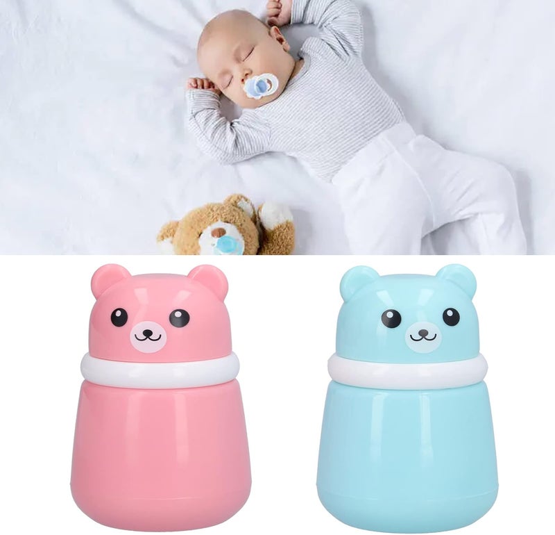 Entatial Body Powder Container Fine Powder Cartoon Bear Powder Puff Box 2 Pcs No Irritation Durable for Adult for Travel for Children for HomeBear Puff Empty Box - Image 3