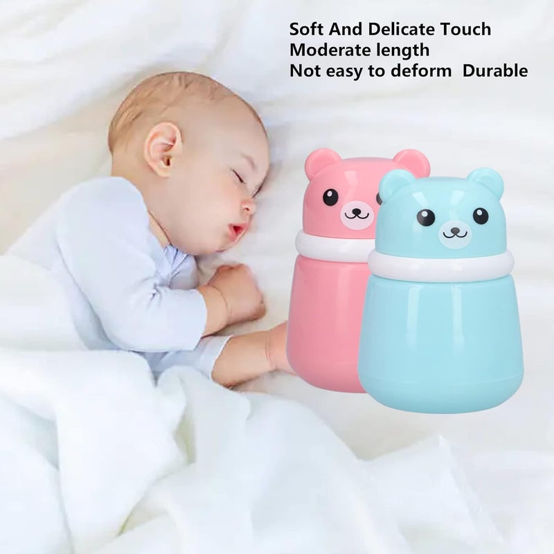 Entatial Body Powder Container Fine Powder Cartoon Bear Powder Puff Box 2 Pcs No Irritation Durable for Adult for Travel for Children for HomeBear Puff Empty Box - Image 5
