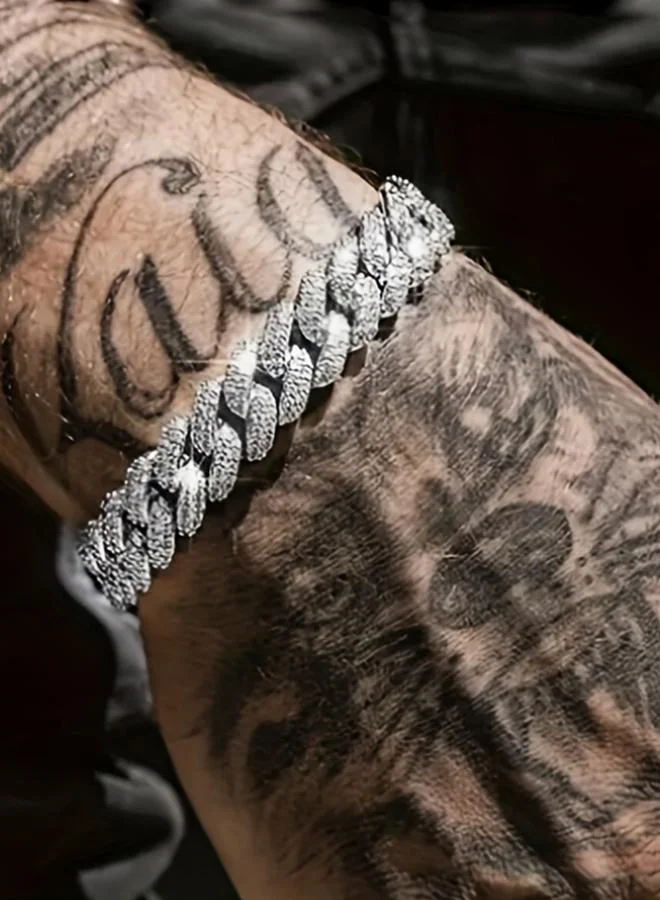 تايك تو سوار سلسلة كيرب مرصع بحجر الراين والكريستال