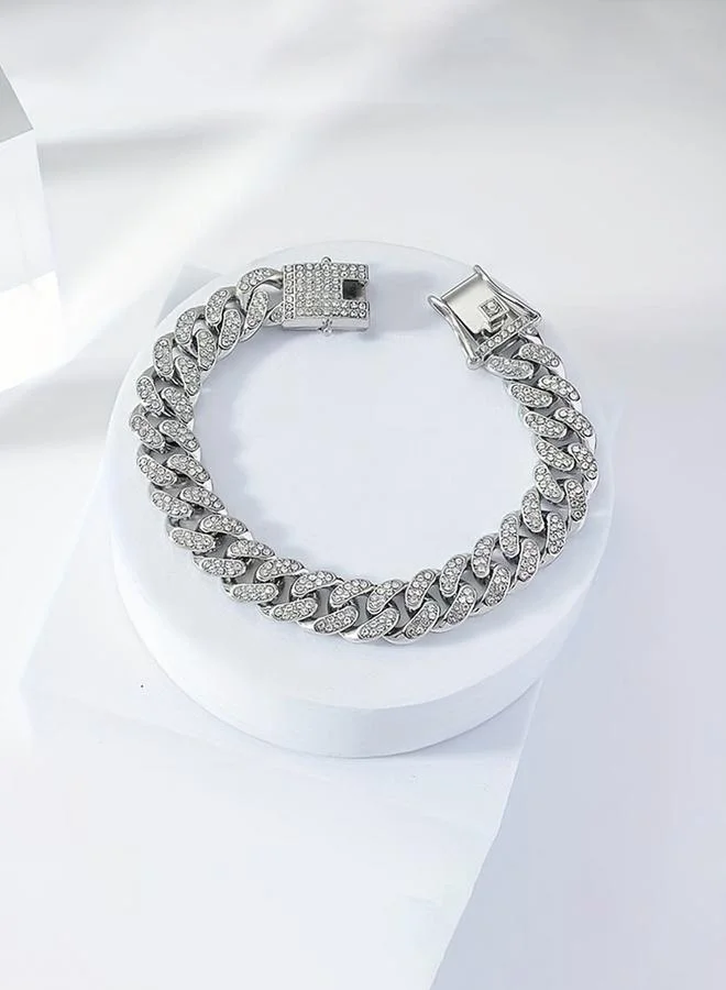 Take Two  Rhinestone Crystal Curb Chain Bracelet for Women | Best Price UAE