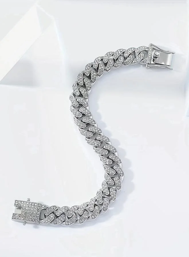 Take Two  Rhinestone Crystal Curb Chain Bracelet for Women | Best Price UAE