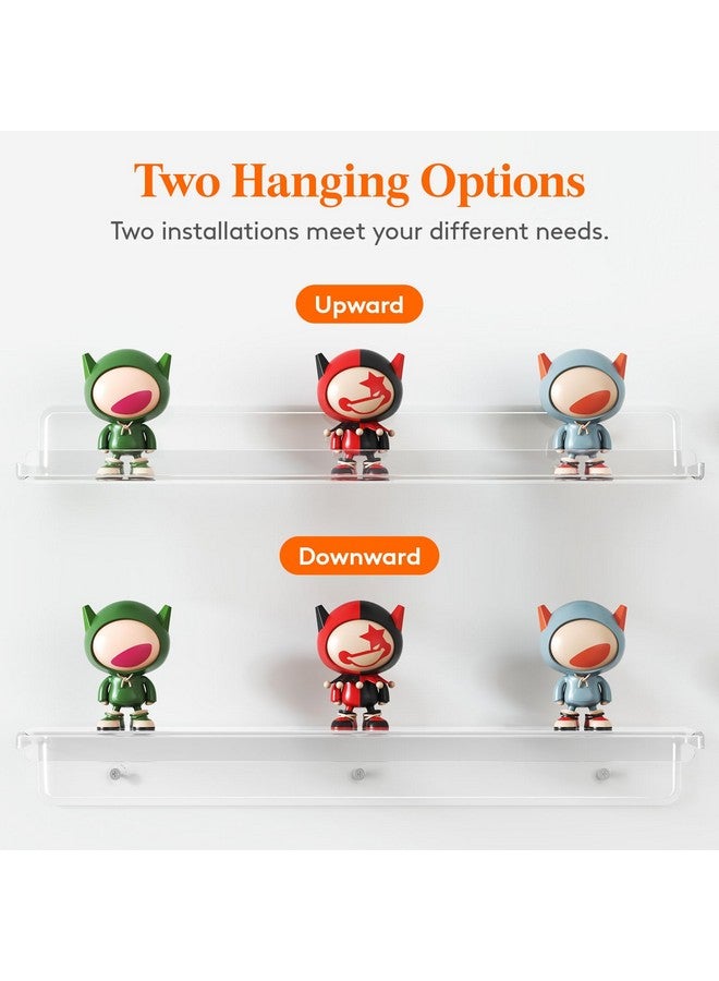 Lifewit Lifewit Floating Shelves for Wall, 6 Pack 15" Clear Acrylic Shelf Room Decor for Book/Figures/Photo/Makeup in Bathroom, Book Shelf, Living Room, Bedroom, Kitchen Storage and Organization - Image 5