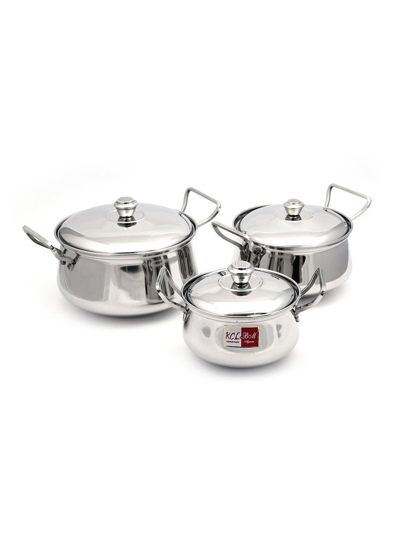 KCL KCL Stainless Steel Opus 3pc Cookware Set 