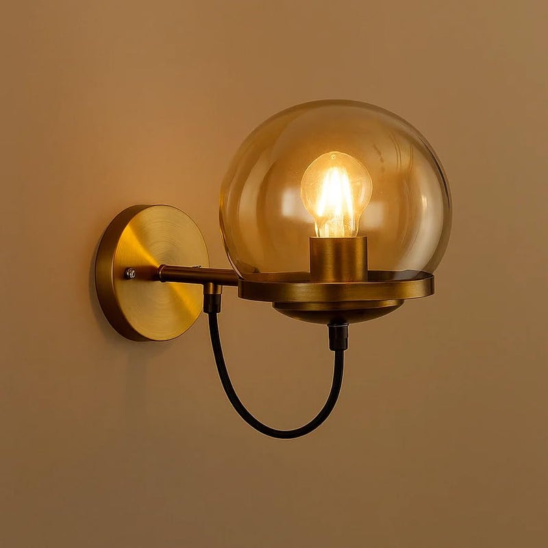 CORALTREE CORAL TREE Retro Indoor Wall Light with Glass Shade – Vintage Decorative Wall Lamp for Living Room, Bedroom & Hallway - Image 1