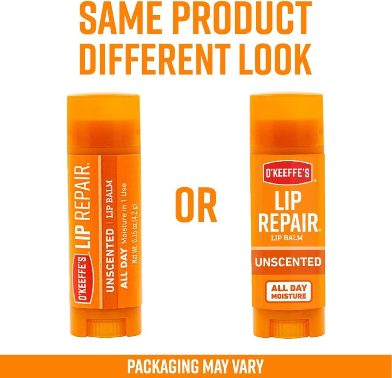 Unscented Lip Repair Lip Balm for Dry, Cracked Lips, Stick, (Pack of 2), clear (K0700137) - Image 4