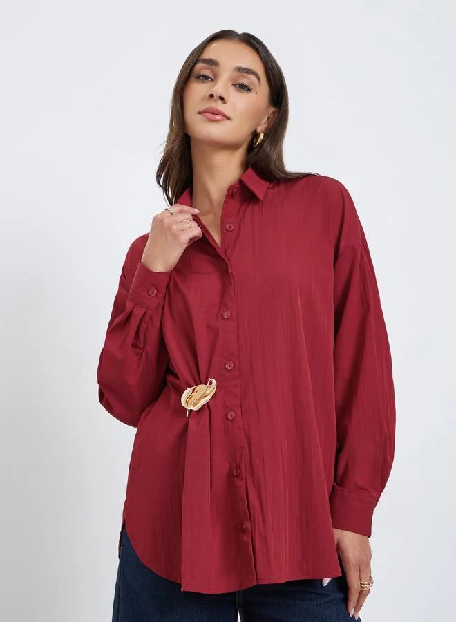 ستايلي بلوزة واسعة بأزرار غلق