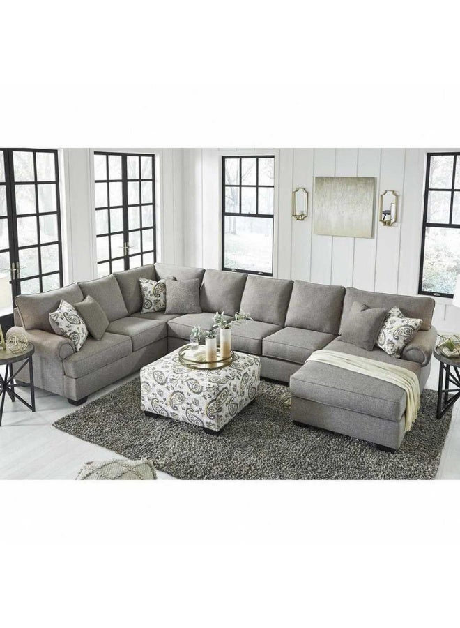 Mardod Saudi U-Shaped Corner Sofa Made of MDF Wood with Linen Fabric - Grey - SOFA246 - Image 1