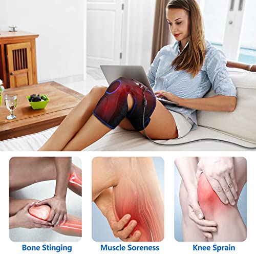 CINCOM Knee Massager with Heat Air Compression Leg Knee Brace Wrap for Arthritis and Pain Relief Knee Eletric Heating Pad for Swelling Injury and Joint Recovery for Mothers Dad Single Unit - Image 5