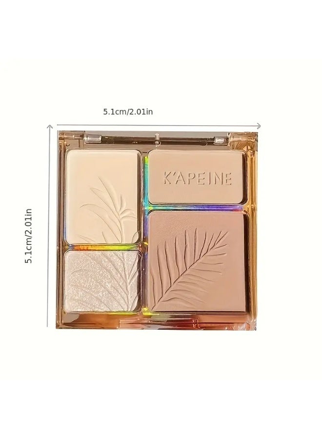 KAPEINE Four-Color Highlighter And Contour Palette, Featuring Shimmering And Matte Finishes for Brightening And Highlighting. - Image 4