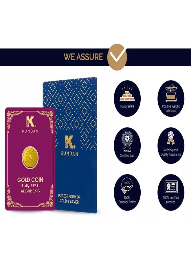 Kundan 0.5g Gold Coin 24k (999.9) - Image 3