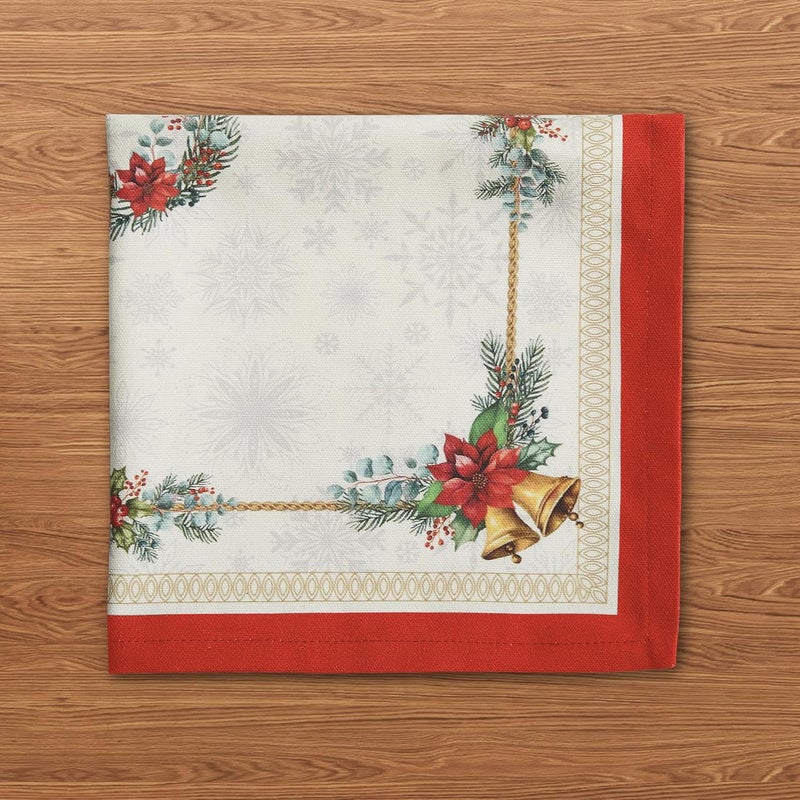 NIRVELLA 100 Cotton Linen Fabric Cloth Napkins  Summer Spring Collection  Screen Print Floral Napkin  Washable Reusable  Reusable  Dinner Table Kitchen  Fireside Red  Set of 418x18 inch - Image 3