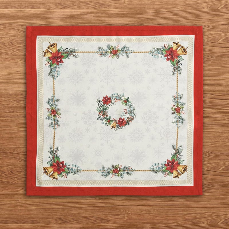 NIRVELLA 100 Cotton Linen Fabric Cloth Napkins  Summer Spring Collection  Screen Print Floral Napkin  Washable Reusable  Reusable  Dinner Table Kitchen  Fireside Red  Set of 418x18 inch - Image 4