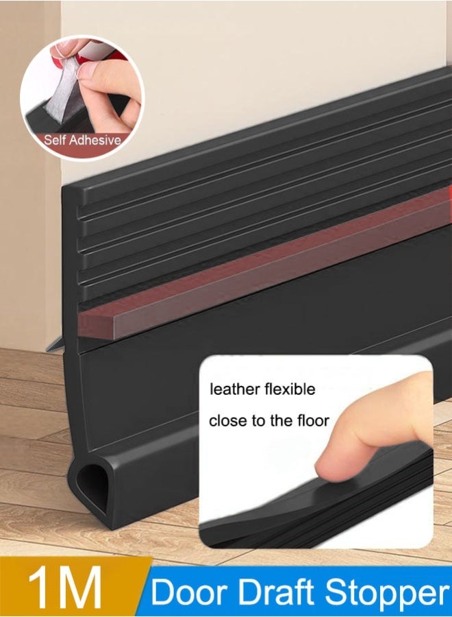 Door Draft Stopper,100 cm Length Under Door Seal, Gap Strips, Wind Strips, Sound Insulation Strips, Double Door Draft Strips, Adjustable Door Foam Seals, Window Draft Strips  - Image 1