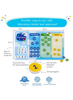 Simply magic Tic Regrouping Activities Kit, Place Value Manipulatives 1St 2Nd 3Rd 4Th Grade, Place Value Chart Mat Magnets, Magnetic Place Value Discs, Base 10 Ten Math Manipulatives - Simply Magic  - Image 5