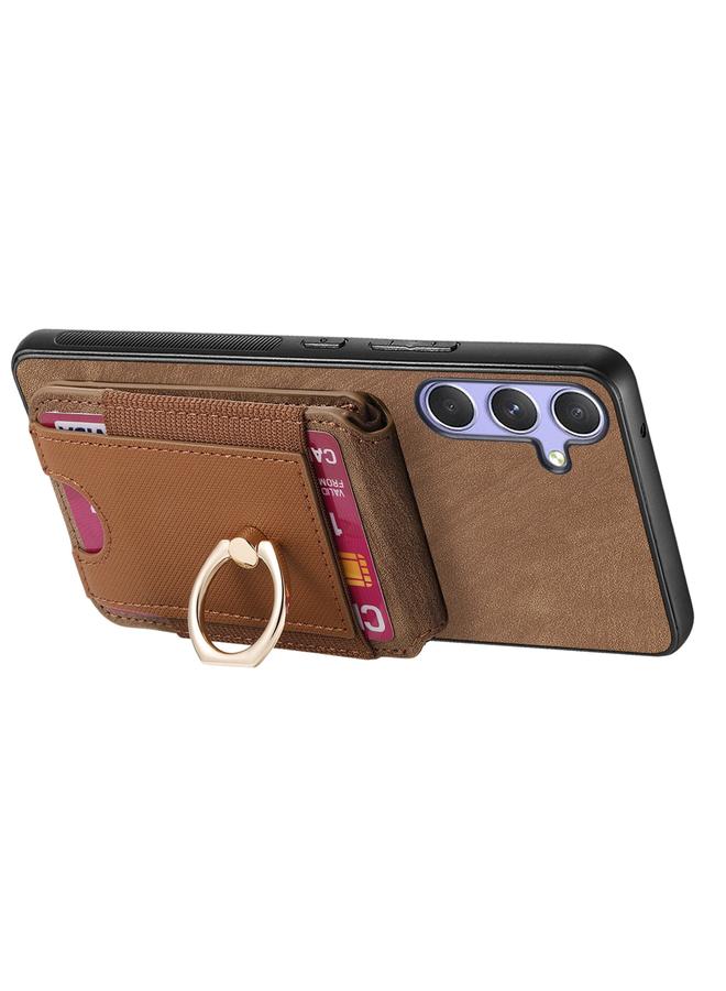 erorex Case For Samsung Galaxy S25 Ultra 5G Retro Splitable Magnetic Stand Card Bag Leather Phone Case - Image 5