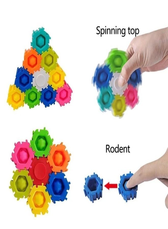 Amitasha Push & Pop for Kids - Sensory Fidget Spinner Toy, Waterproof Handheld Popit Spin Memory Travel Toy Fine Motor Skills - Image 3