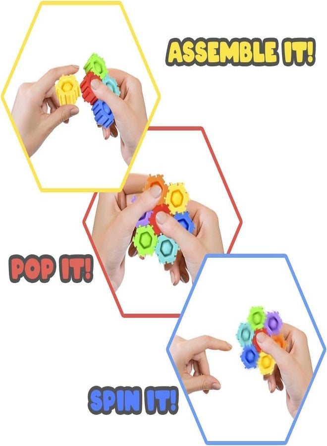 Amitasha Push & Pop for Kids - Sensory Fidget Spinner Toy, Waterproof Handheld Popit Spin Memory Travel Toy Fine Motor Skills - Image 2