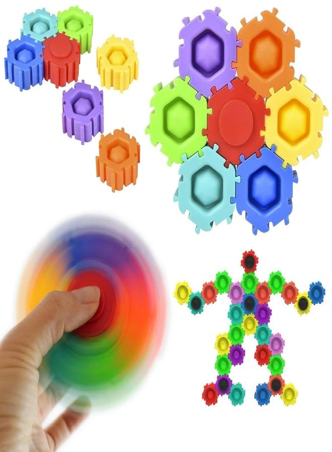 Amitasha Push & Pop for Kids - Sensory Fidget Spinner Toy, Waterproof Handheld Popit Spin Memory Travel Toy Fine Motor Skills - Image 1