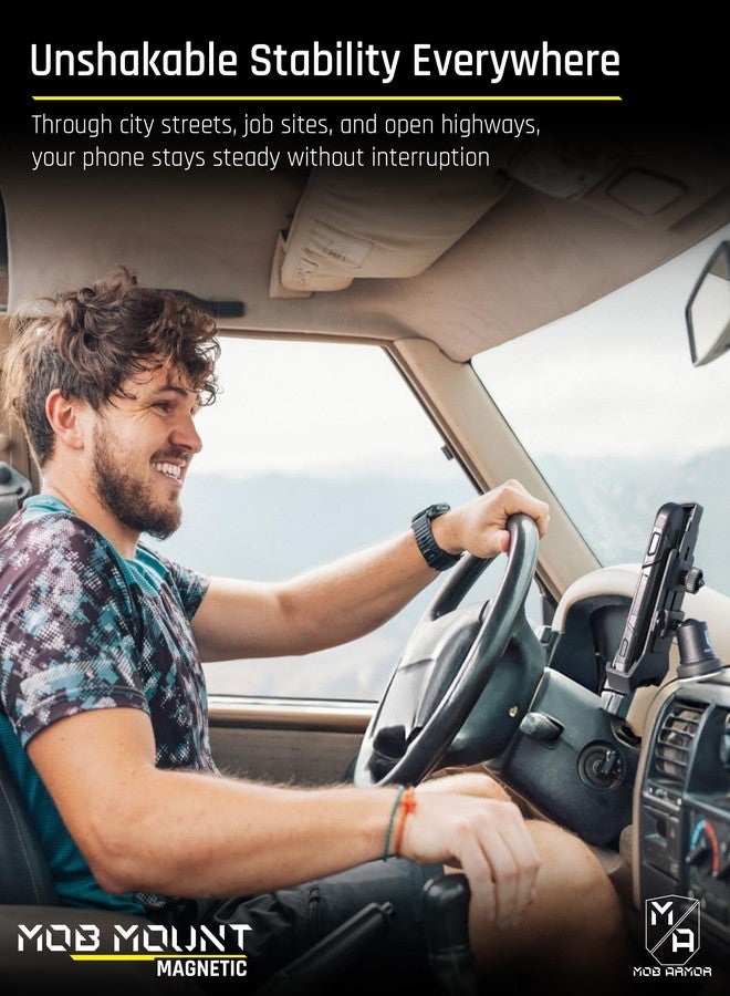 Mob Armor Heavy Duty Magnetic Phone Mount for Car - Universal Car Phone Holder for iPhone & Android, Strong Magnet for Off-Road & Commercial Vehicles, Cell Phone Car Accessories for Women & Men - Image 5