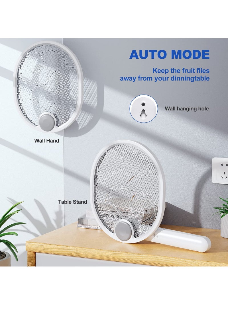 Electric Fly Swatter Fly Racket Foldable Fly Zapper USB-Charging Bug Zapper With 1200mah Battery,  for Home Indoor and Outdoor Large Surface Fly Zapper Racket With UV/LED Light