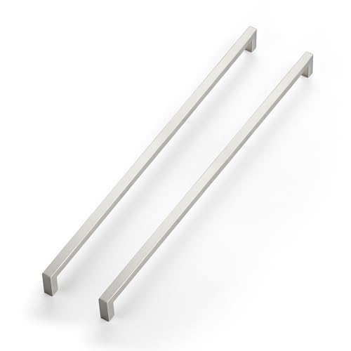 JOY DECOR 8 Pack Cabinet Handles18 Inch Brushed Nickel Cabinet PullsKitchen Cabinet Handles Square Drawer Pulls Stainless Steel Drawer Hardware Handles 458mm Hole Centers - Image 1