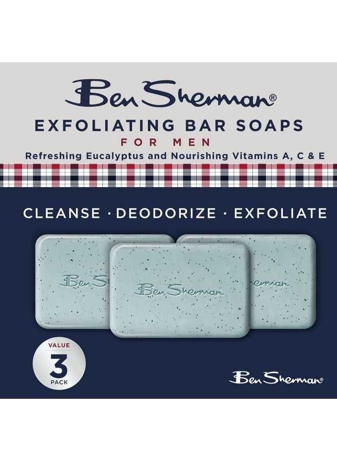 Ben Sherman - Bar Soap For Men 3 Pack Men'S Bar Soap Exfoliating Body Soap Bars Refreshing Eucalyptus - Image 1