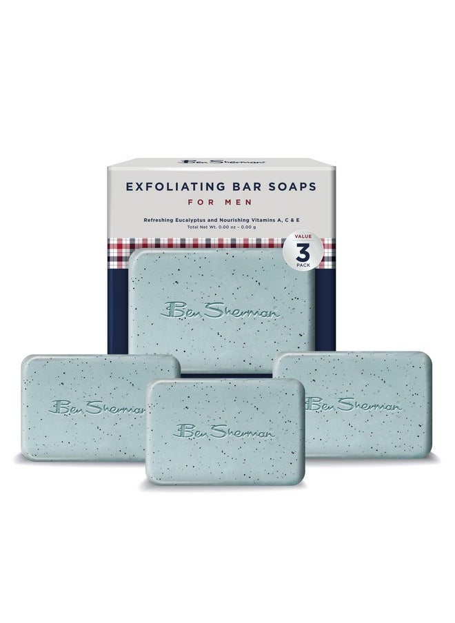 Ben Sherman - Bar Soap For Men 3 Pack Men'S Bar Soap Exfoliating Body Soap Bars Refreshing Eucalyptus - Image 1
