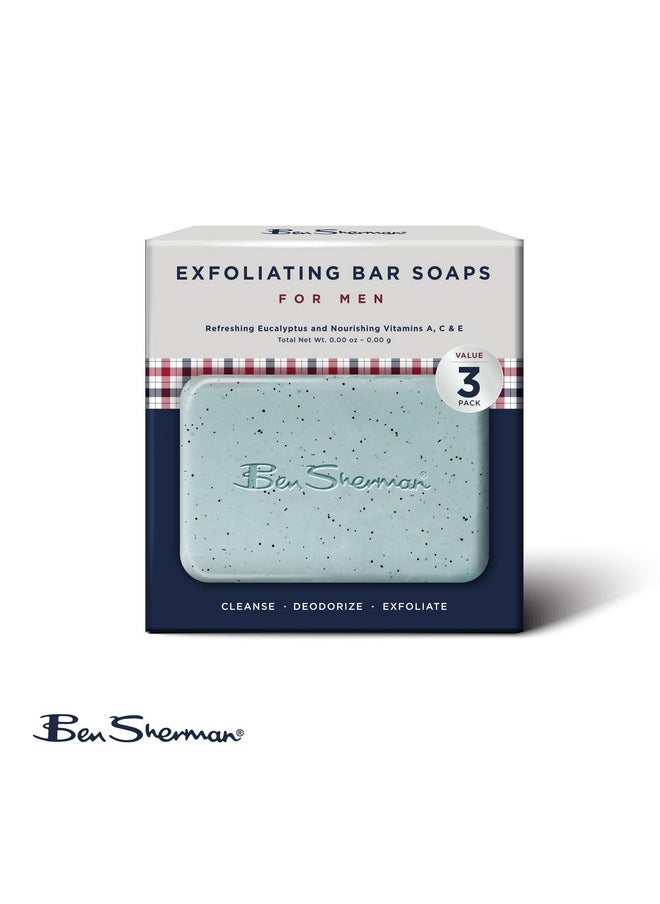 Ben Sherman - Bar Soap For Men 3 Pack Men'S Bar Soap Exfoliating Body Soap Bars Refreshing Eucalyptus - Image 1