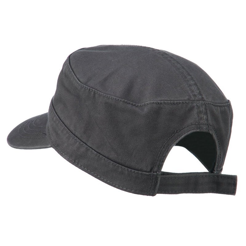 OTTO Garment Washed Adjustable Army Cap - Charcoal Grey OSFM - Image 2