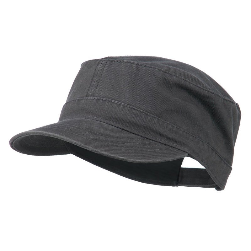 OTTO Garment Washed Adjustable Army Cap - Charcoal Grey OSFM - Image 1