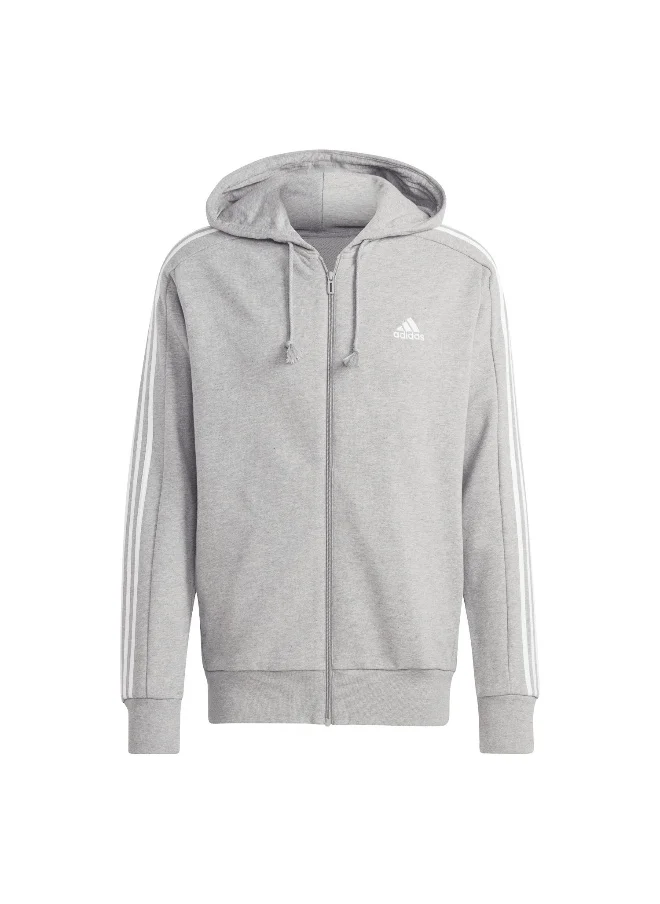 اديداس adidas M 3S Ft Fz Hd Grey Training Track Tops 2XSS
