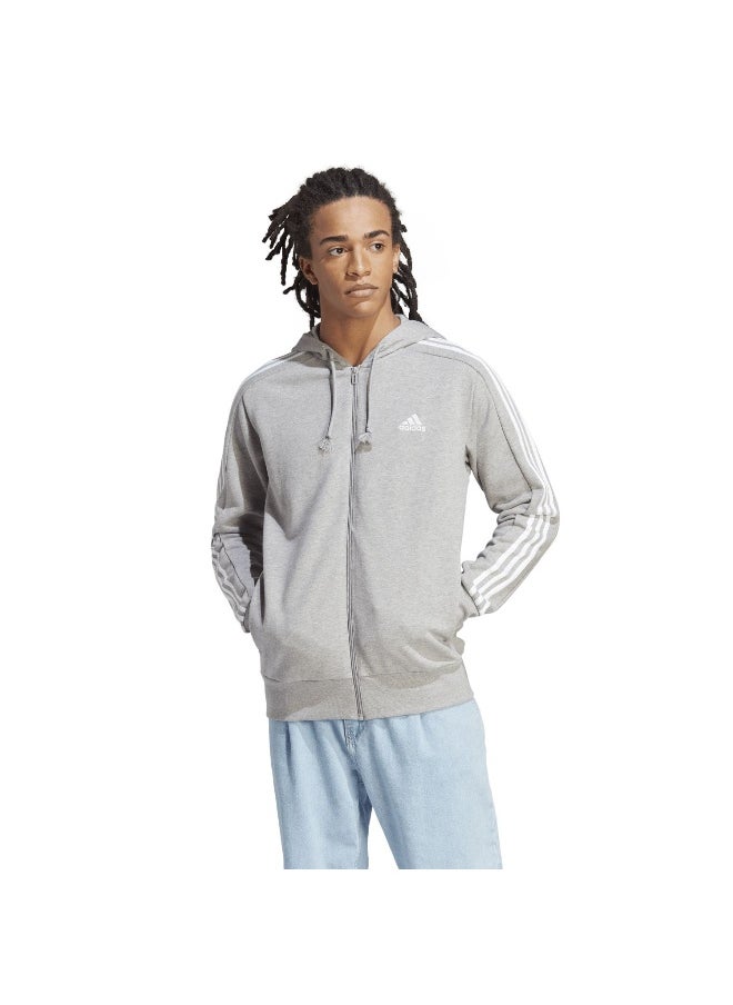 Adidas adidas M 3S Ft Fz Hd Grey Training Track Tops 2XSS  - Image 3