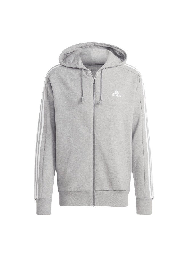 Adidas adidas M 3S Ft Fz Hd Grey Training Track Tops 2XSS  - Image 1