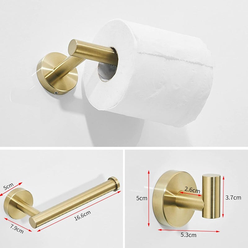 Modern Stainless Steel Towel Rack Shelf Set Heavy Duty for Bathroom Kitchen Gold 7.5x3.3x2.2in for Family - Image 2