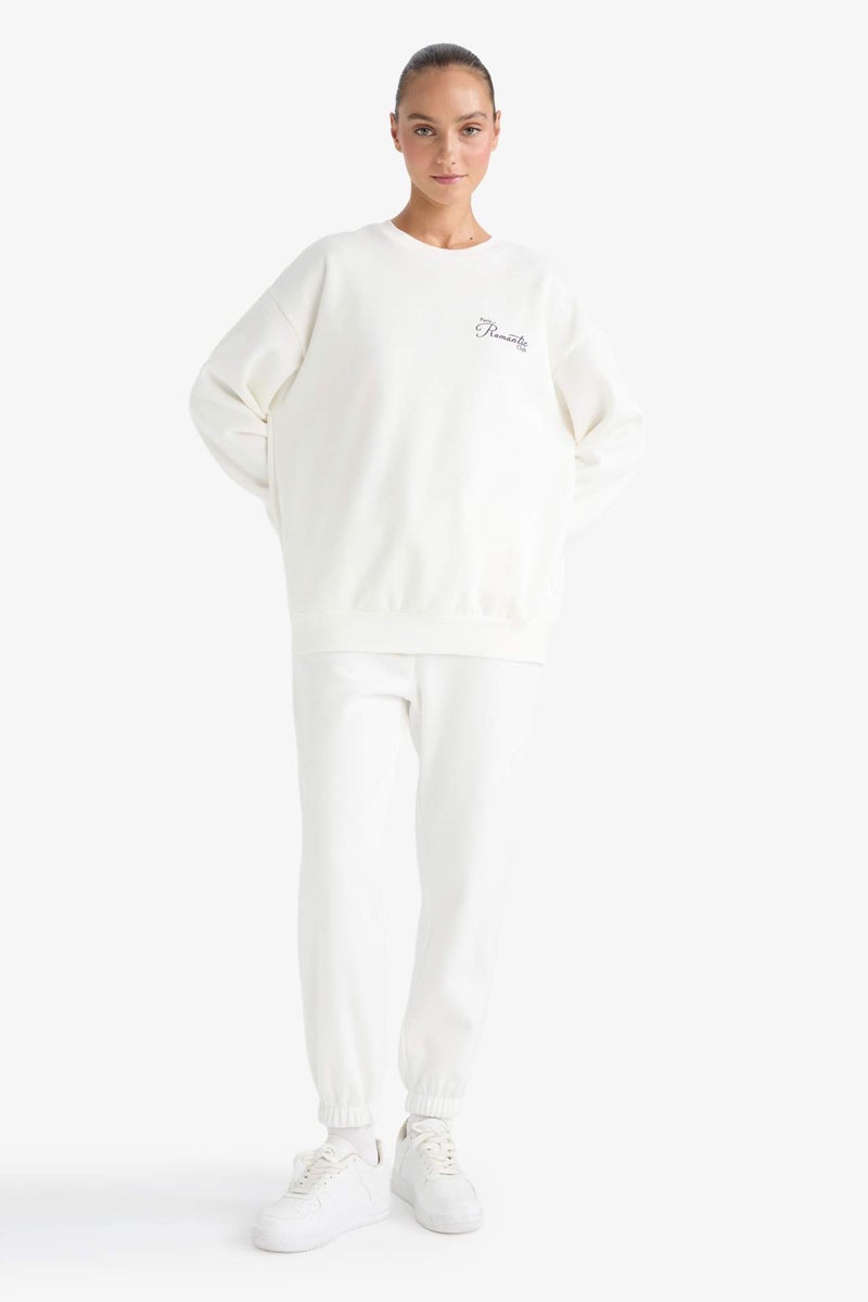 DeFacto Oversize Slogan Long Sleeve Sweatshirt - Image 2
